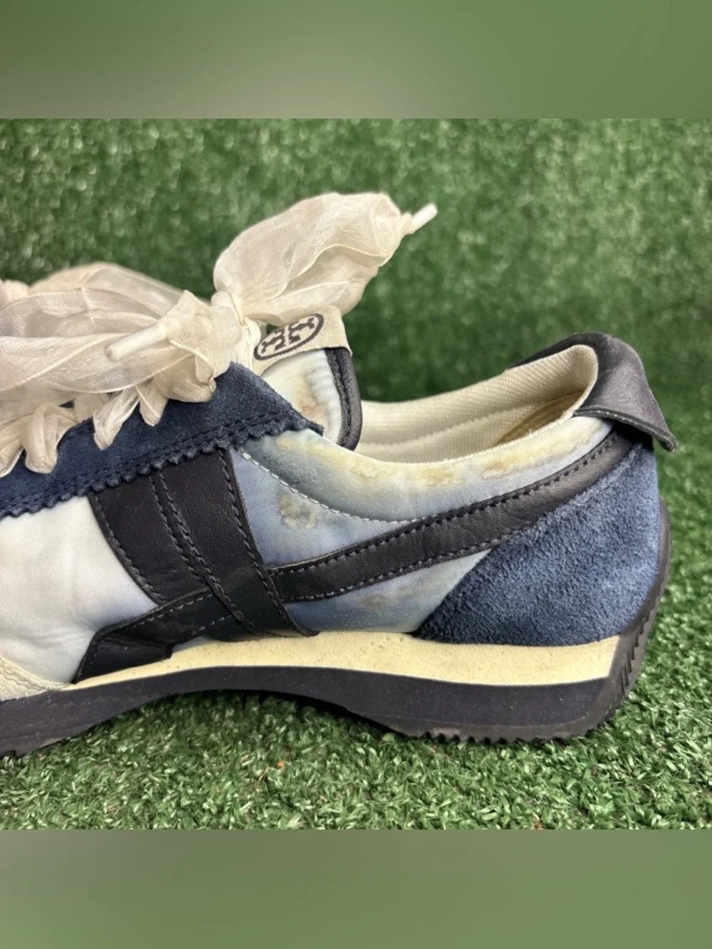 TORY BURCH 8913 SUEDE AND TEXTILE Women's Sneakers Trainers‎ Size 8 M